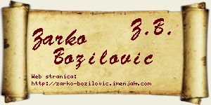 Žarko Božilović vizit kartica